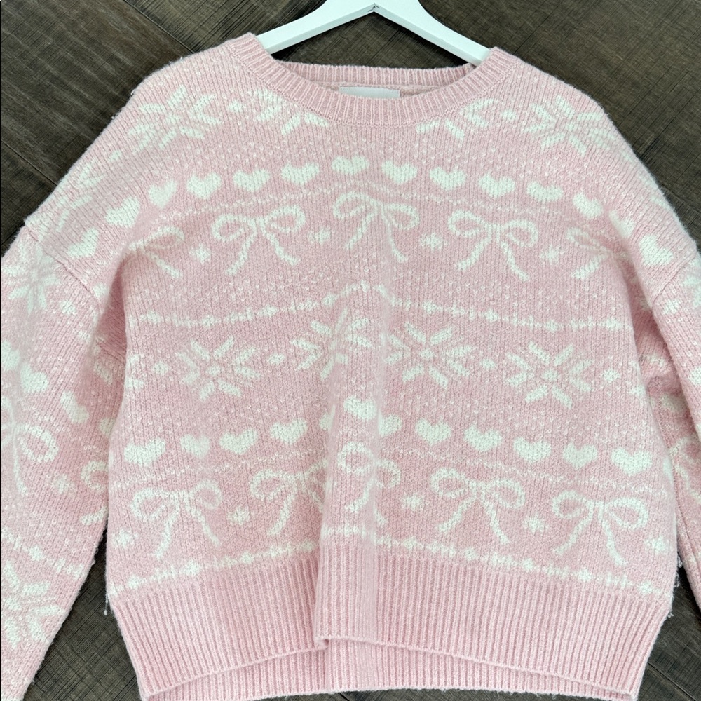 NWOT Pink Rose Pastel Pink Patterned Sweatshirt Size xl - Picture 8 of 12